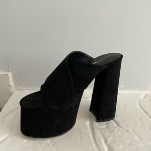 6 inch black platform heels